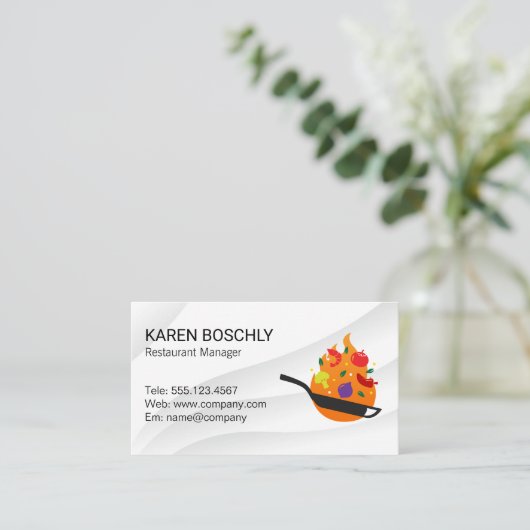 フライパン野菜 名刺 (スタンド正面)