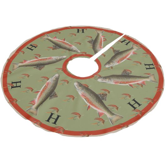 フライパーソナライズされたフィッシャンズホリデーブラウンマス ブラッシュドポリエステルツリースカート (アングル)