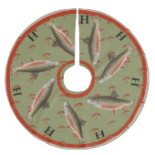 フライパーソナライズされたフィッシャンズホリデーブラウンマス ブラッシュドポリエステルツリースカート (正面)