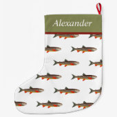 フライパーソナライズされたフィッシャーメンズホリデーブラウントラウトL ラージクリスマスストッキング (裏面)