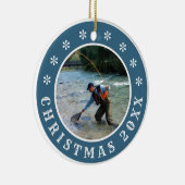 フライパーソナライズされたフィッシングクリスマス セラミックオーナメント (右)