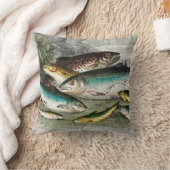 フライフィッシャーマンズヴィンテージ魚釣りマス水彩 クッション (ブランケット)