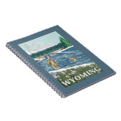 フライフィッシャーマンワイオミンヴィンテージ旅行ポスター ノートブック (右側)