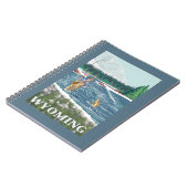 フライフィッシャーマンワイオミンヴィンテージ旅行ポスター ノートブック (左側)