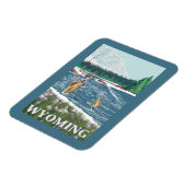 フライフィッシャーマンワイオミンヴィンテージ旅行ポスター マグネット (左側)