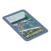 フライフィッシャーマンワイオミンヴィンテージ旅行ポスター マグネット (右側)