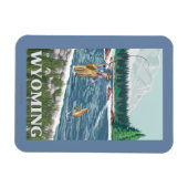 フライフィッシャーマンワイオミンヴィンテージ旅行ポスター マグネット (横)