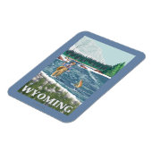 フライフィッシャーマンワイオミンヴィンテージ旅行ポスター マグネット (左側)