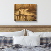 フライフィッシャーマン11x14 キャンバスプリント (インサイチュ (寝室))