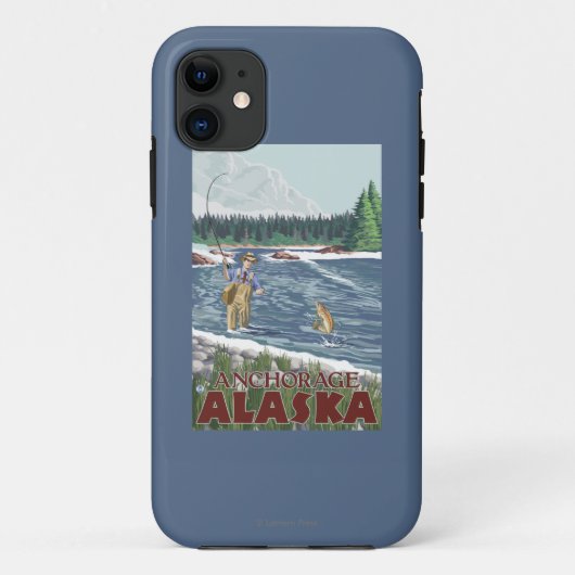 フライフィッシャーマン – アンカレッジ、アラスカ Case-Mate iPhoneケース (裏面)