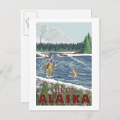 フライフィッシャーマン – ユーコン,アラスカ ポストカード (正面/裏面)
