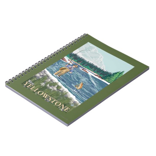 フライフィッシャーマン – 西イエローストーン,モンタナ ノートブック (左側)