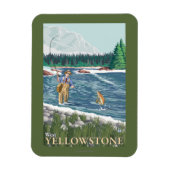 フライフィッシャーマン – 西イエローストーン,モンタナ マグネット (縦)