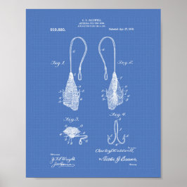 フライフィッシュフック1909特許技術青写真 ポスター