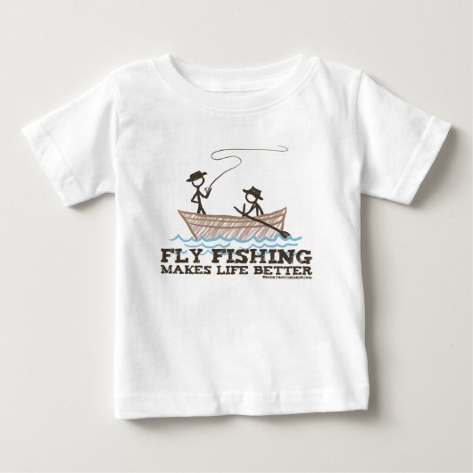 フライフィッシングで生活が向上 ベビーTシャツ (正面)