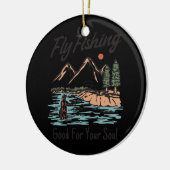 フライフィッシングとフライフィッシャーマンギフト セラミックオーナメント (左)