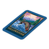 フライフィッシングのシーン – イエローストーン国立公園 マグネット (左側)