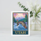 フライフィッシングのシーンUtah ポストカード (スタンド正面)