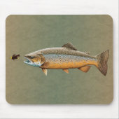 フライフィッシングのブラウンマス マウスパッド (正面)