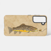 フライフィッシングのブラウンマス SAMSUNG GALAXYケース (裏面横)