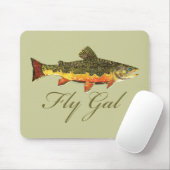 フライフィッシングの女性 マウスパッド (マウス)