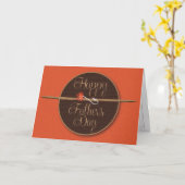 フライフィッシングの父の日札 カード (黄色い花)