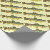 フライフィッシングの男とガールのためのゴージャスな茶色のマス ラッピングペーパー (角)