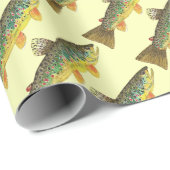 フライフィッシングの男とガールのためのゴージャスな茶色のマス ラッピングペーパー (ロールコーナー)