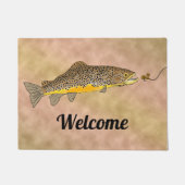 フライフィッシングへようこそ ドアマット (正面)