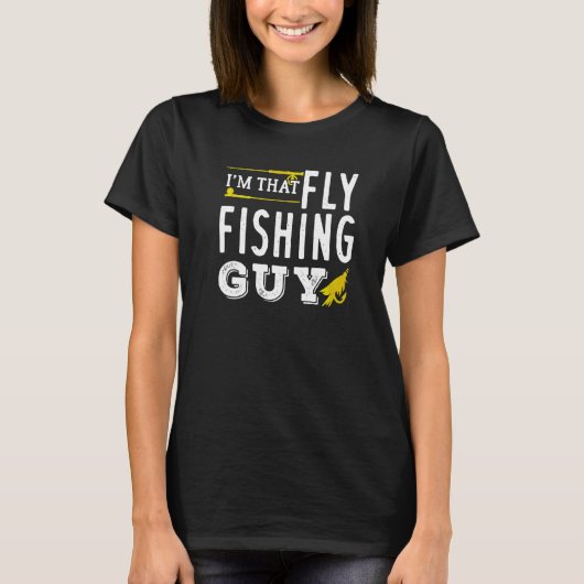 フライフィッシングをする男性 Tシャツ (正面)