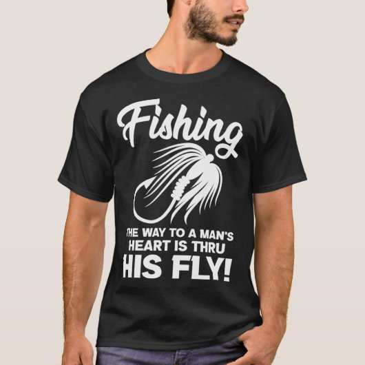 フライフィッシングをする釣り人 Tシャツ (正面)