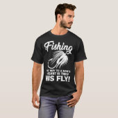 フライフィッシングをする釣り人 Tシャツ (正面フル)