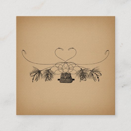 フライフィッシングをテーマにしたヴィンテージアート エンクロージャーカード (正面)