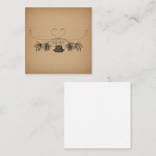 フライフィッシングをテーマにしたヴィンテージアート エンクロージャーカード (正面/裏面)