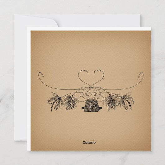 フライフィッシングをテーマにしたヴィンテージアート シーズンカード (裏面)