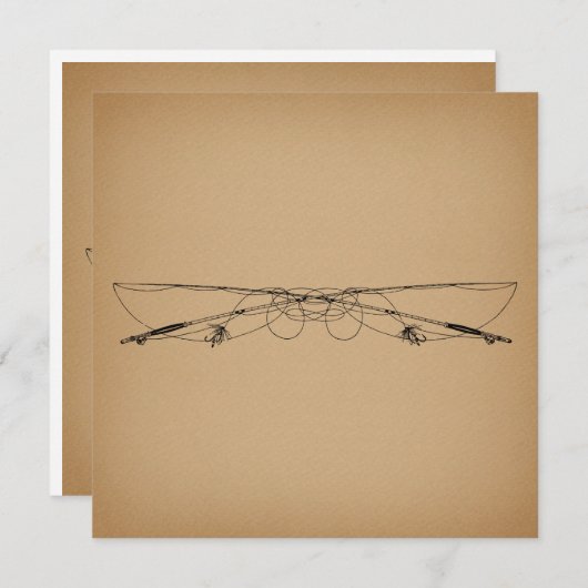 フライフィッシングアンティークアート魚釣りポールズヴィンテージ ノートカード (正面/裏面)