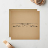 フライフィッシングアンティークアート魚釣りポールズヴィンテージ ノートカード (正面/裏面インサイチュ)