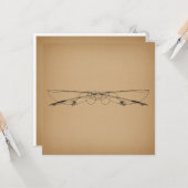 フライフィッシングアンティークアート魚釣りポールヴィンテージ カード (正面/裏面インサイチュ)