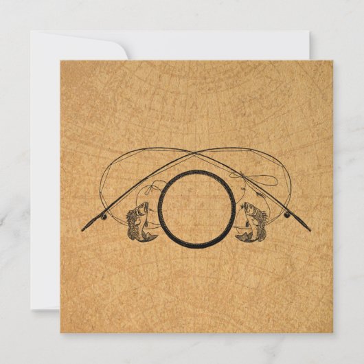 フライフィッシングアンティーク魚釣りロッドズアートイラストレーション シーズンカード (正面)