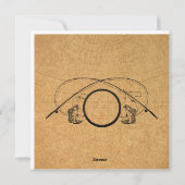 フライフィッシングアンティーク魚釣りロッドズアートイラストレーション シーズンカード (裏面)