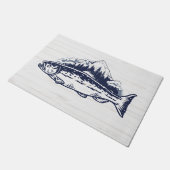 フライフィッシングアートトラウトヴィンテージデザイン ドアマット (アングル)