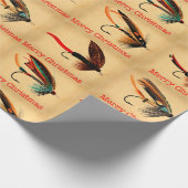 フライフィッシングクリスマスラッピング紙。漁師 ラッピングペーパー (角)