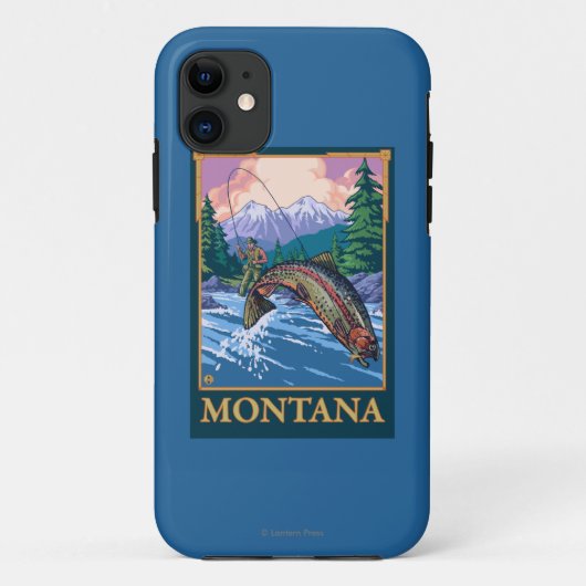 フライフィッシングシーン-モンタナ Case-Mate iPhoneケース (裏面)
