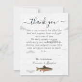 フライフィッシングテーマ3フォトコラージュT サンキューカード (裏面)