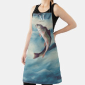 フライフィッシングトラウト漁師ブルーリバーモノグラム エプロン (インサイチュ)