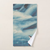 フライフィッシングトラウト漁師ブルーリバーモノグラム バスタオルセット (ハンドタオル)