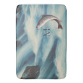 フライフィッシングトラウト漁師ブルーリバーモノグラム バスマット (正面縦)