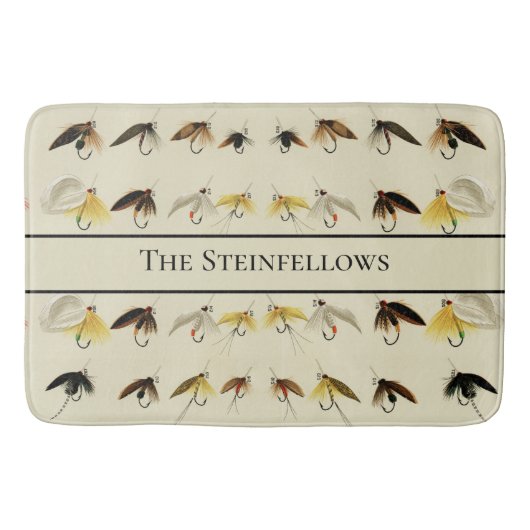 フライフィッシングハエ水色マス漁師 バスマット (正面)