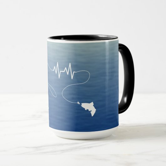 フライフィッシングハートビートフライガール マグカップ (正面右)