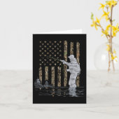 フライフィッシングフィッシャーマンアメリカ国旗カモフラージフライ カード (黄色い花)